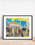 ARC DE TRIOMPHE AND EIFFEL TOWER PARIS FRANCE POSTER