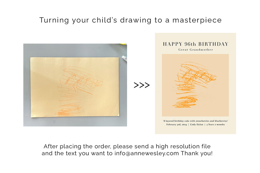 PERSONALIZED CHILD ART PRINT - Happy Birthday