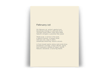 366 Daily Mindfulness Nature Poem Minimalist Print -  February 1st