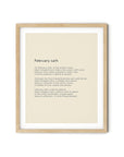 366 Daily Mindfulness Nature Poem Minimalist Print - February 14th