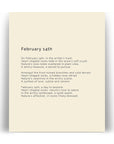 366 Daily Mindfulness Nature Poem Minimalist Print - February 14th