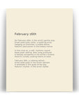 366 Daily Mindfulness Nature Poem Minimalist Print - February 16th