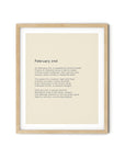 366 Daily Mindfulness Nature Poem Minimalist Print - February 2nd