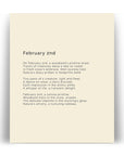 366 Daily Mindfulness Nature Poem Minimalist Print - February 2nd