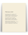 366 Daily Mindfulness Nature Poem Minimalist Print - February 22nd