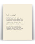 366 Daily Mindfulness Nature Poem Minimalist Print - February 29th