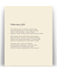 366 Daily Mindfulness Nature Poem Minimalist Print - February 5th