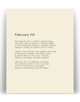 366 Daily Mindfulness Nature Poem Minimalist Print - February 7th
