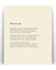 366 Daily Mindfulness Nature Poem Minimalist Print - March 4th