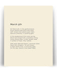 366 Daily Mindfulness Nature Poem Minimalist Print - March 5th