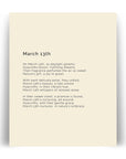 366 Daily Mindfulness Nature Poem Minimalist Print - March 13th