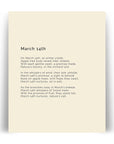 366 Daily Mindfulness Nature Poem Minimalist Print - March 14th