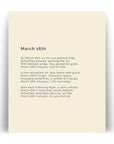 366 Daily Mindfulness Nature Poem Minimalist Print - March 16th