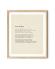 366 Daily Mindfulness Nature Poem Minimalist Print - March 18th