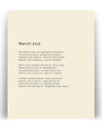 366 Daily Mindfulness Nature Poem Minimalist Print - March 21st