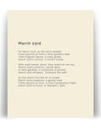 366 Daily Mindfulness Nature Poem Minimalist Print - March 23rd