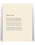 366 Daily Mindfulness Nature Poem Minimalist Print - March 24th