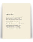 366 Daily Mindfulness Nature Poem Minimalist Print - March 28th