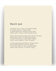 366 Daily Mindfulness Nature Poem Minimalist Print - March 31st