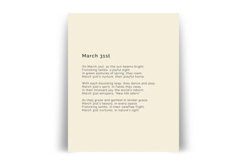 366 Daily Mindfulness Nature Poem Minimalist Print - March 31st