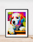WHITE PUPPY RAINBOW POSTER