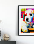 WHITE PUPPY RAINBOW POSTER