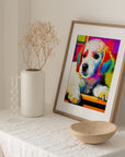 WHITE PUPPY RAINBOW POSTER