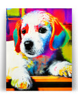 WHITE PUPPY RAINBOW POSTER