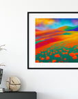 CALIFORNIA RAINBOW POPPY FIELD PSYCHEDELIC POSTER