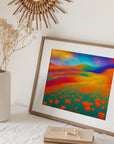 CALIFORNIA RAINBOW POPPY FIELD PSYCHEDELIC POSTER