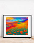 CALIFORNIA RAINBOW POPPY FIELD PSYCHEDELIC POSTER