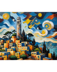 SAN FRANCISCO COIT TOWER CUBIST POSTER