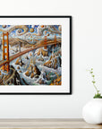 SAN FRANCISCO GOLDEN GATE SURREALISM POSTER