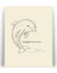 'Be Playful and Curious' DOLPHIN Positive Affirmation Art Print - Short Affirmation