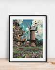 SAN FRANCISCO GOLDEN GATE PARK WINDMILL POSTER