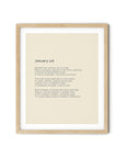 366 Daily Mindfulness Nature Poem Minimalist Print - January 1st