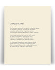 366 Daily Mindfulness Nature Poem Minimalist Print - January 2nd
