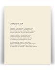 366 Daily Mindfulness Nature Poem Minimalist Print - January 4th