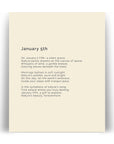 366 Daily Mindfulness Nature Poem Minimalist Print - January 5th