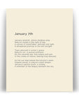366 Daily Mindfulness Nature Poem Minimalist Print - January 7th