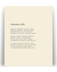 366 Daily Mindfulness Nature Poem Minimalist Print - January 11th