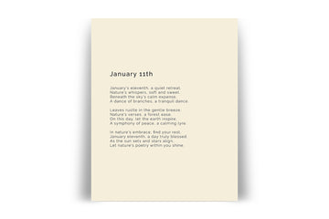 366 Daily Mindfulness Nature Poem Minimalist Print - January 11th