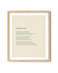 366 Daily Mindfulness Nature Poem Minimalist Print - January 12th