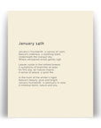 366 Daily Mindfulness Nature Poem Minimalist Print - January 14th