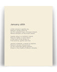 366 Daily Mindfulness Nature Poem Minimalist Print - January 16th