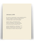366 Daily Mindfulness Nature Poem Minimalist Print - January 17th