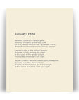 366 Daily Mindfulness Nature Poem Minimalist Print - January 22nd
