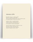 366 Daily Mindfulness Nature Poem Minimalist Print - January 27th