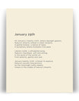 366 Daily Mindfulness Nature Poem Minimalist Print - January 29th
