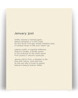366 Daily Mindfulness Nature Poem Minimalist Print - January 31st